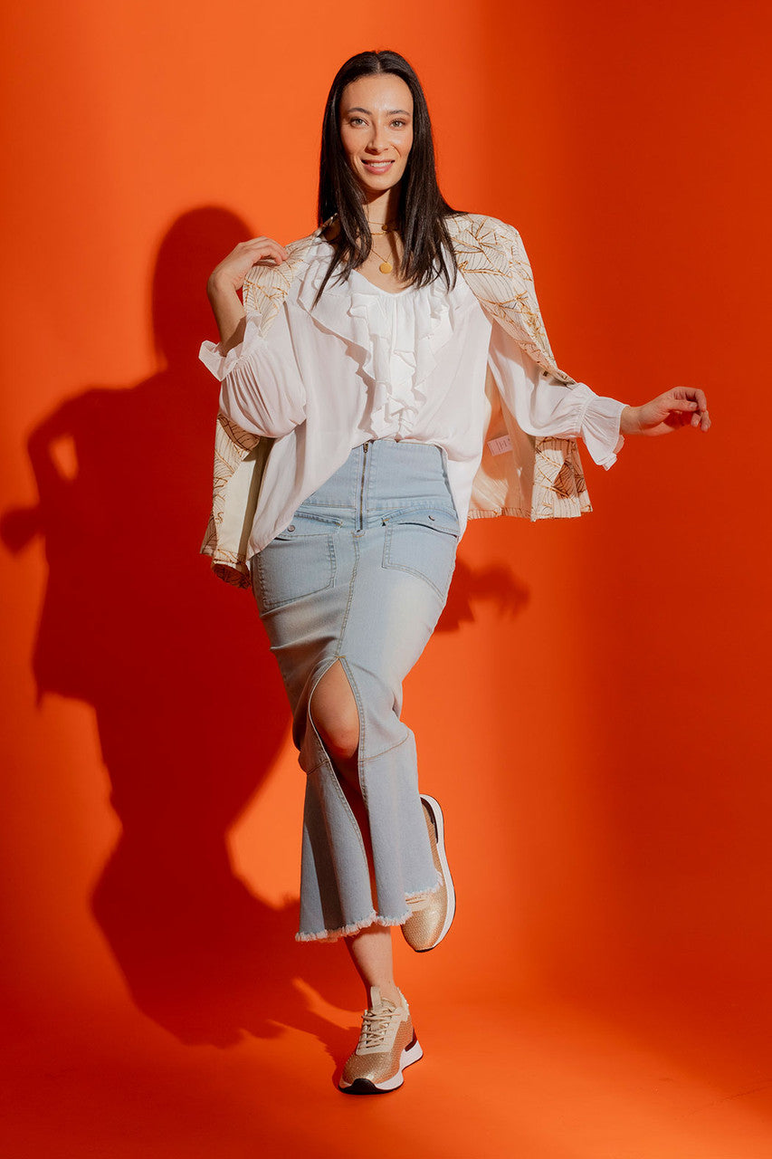 Light Denim High Waist Skirt