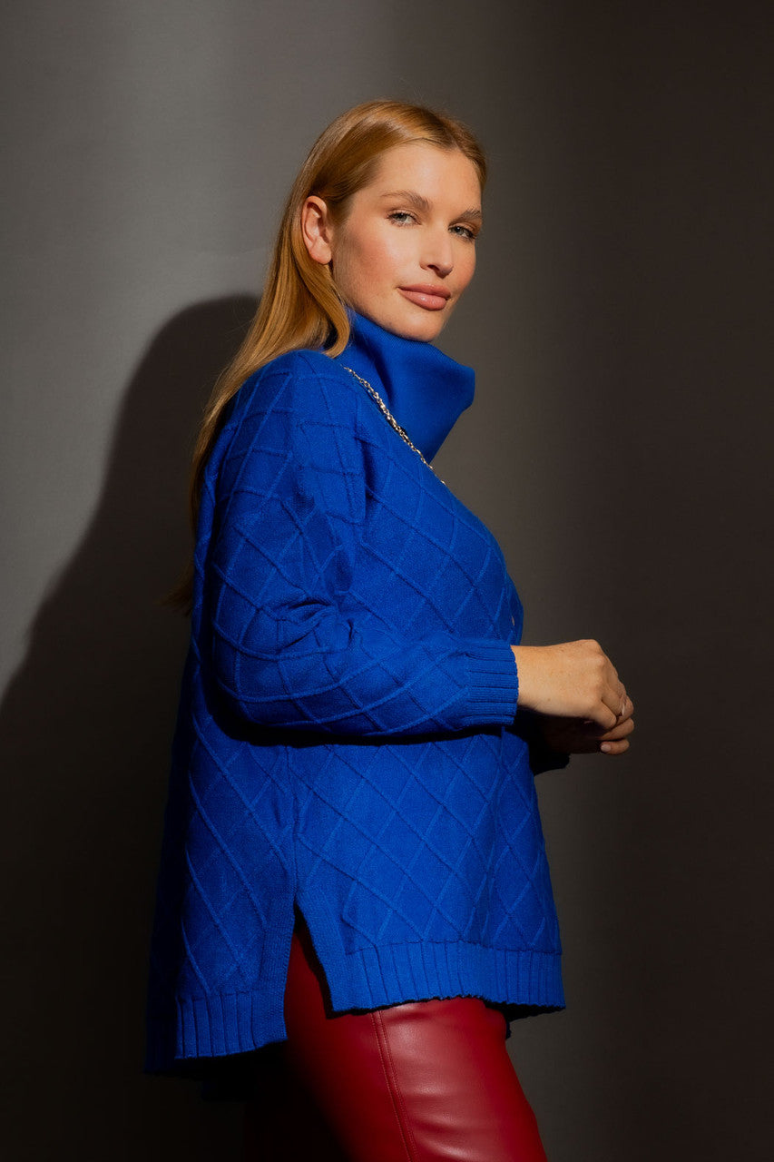 Cobalt Diamond Cowl Neck Jumper Cobalt S/M