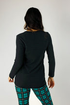 Black Sparkle V-Neck Top - FINAL SALE