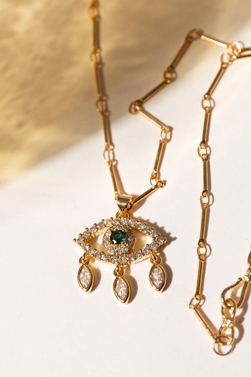Teardrop Evil Eye Necklace S