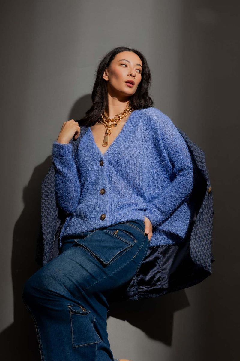 Cornflower Fluffy Wonder Cardigan