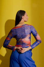 Blue Mesh Top
