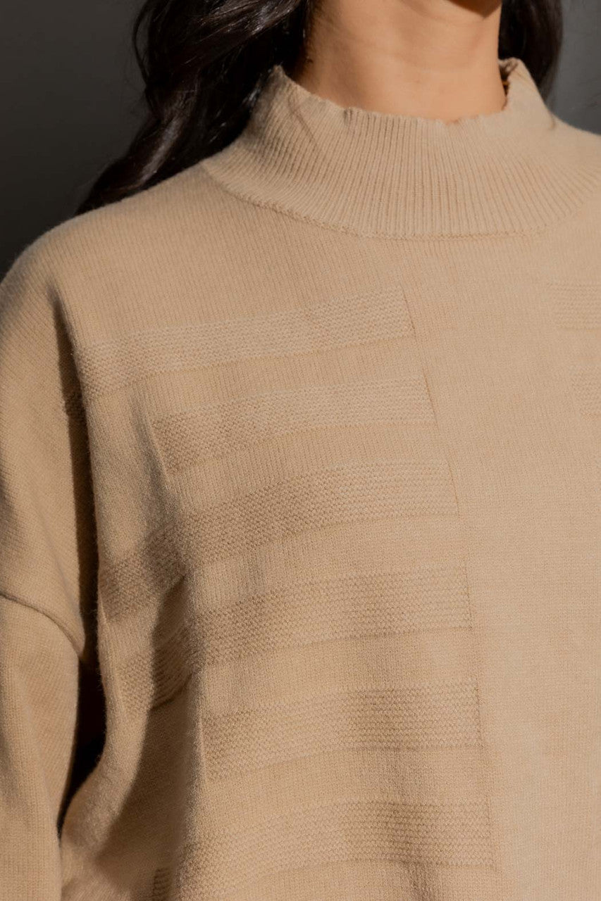 Latte Mock Neck Drop Shoulder Jumper Latte S