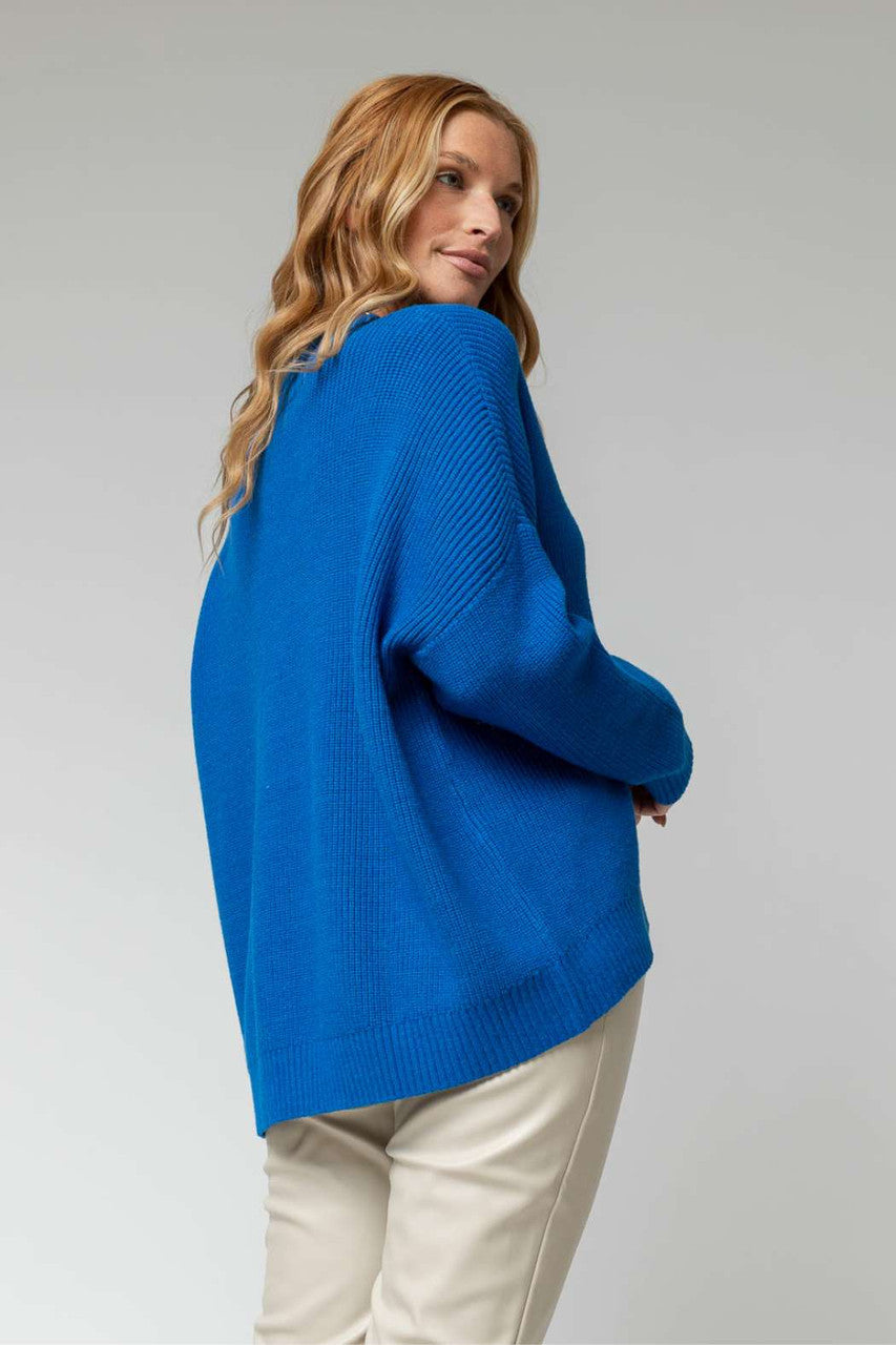 Cobalt Slouch V Neck Jumper