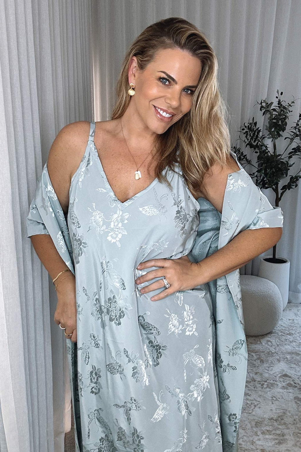 Pale Blue Bias Dress Pale Blue