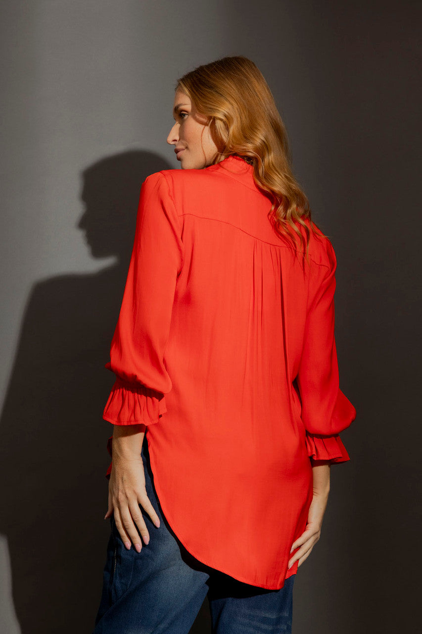 Red Ruffle Blogger Shirt