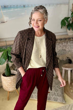 Mocha Check Boyfriend Blazer Mocha Check