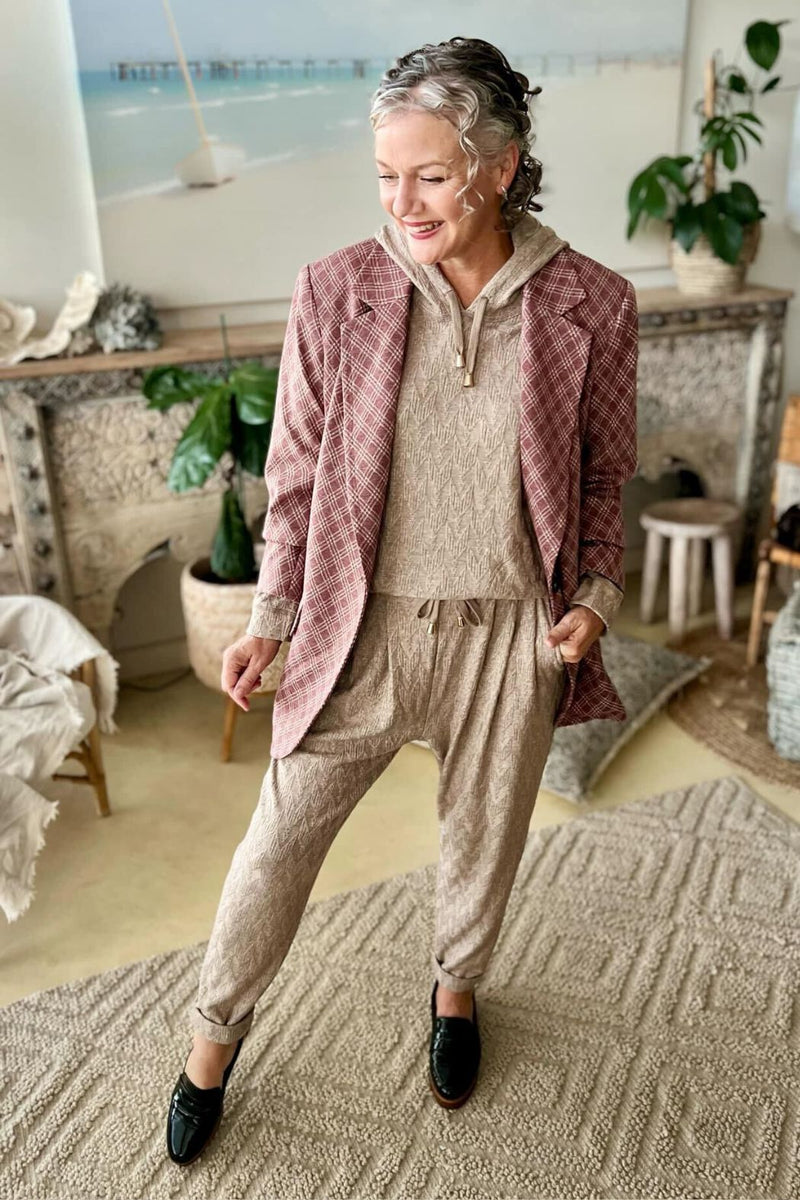 Oatmeal Textured Slouch Pant