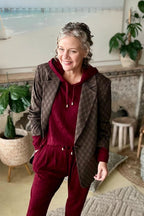 Burgundy Textured Raglan Hoodie