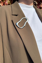 Silver Wave Brooch Silver O/S