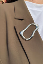 Silver Wave Brooch Silver O/S