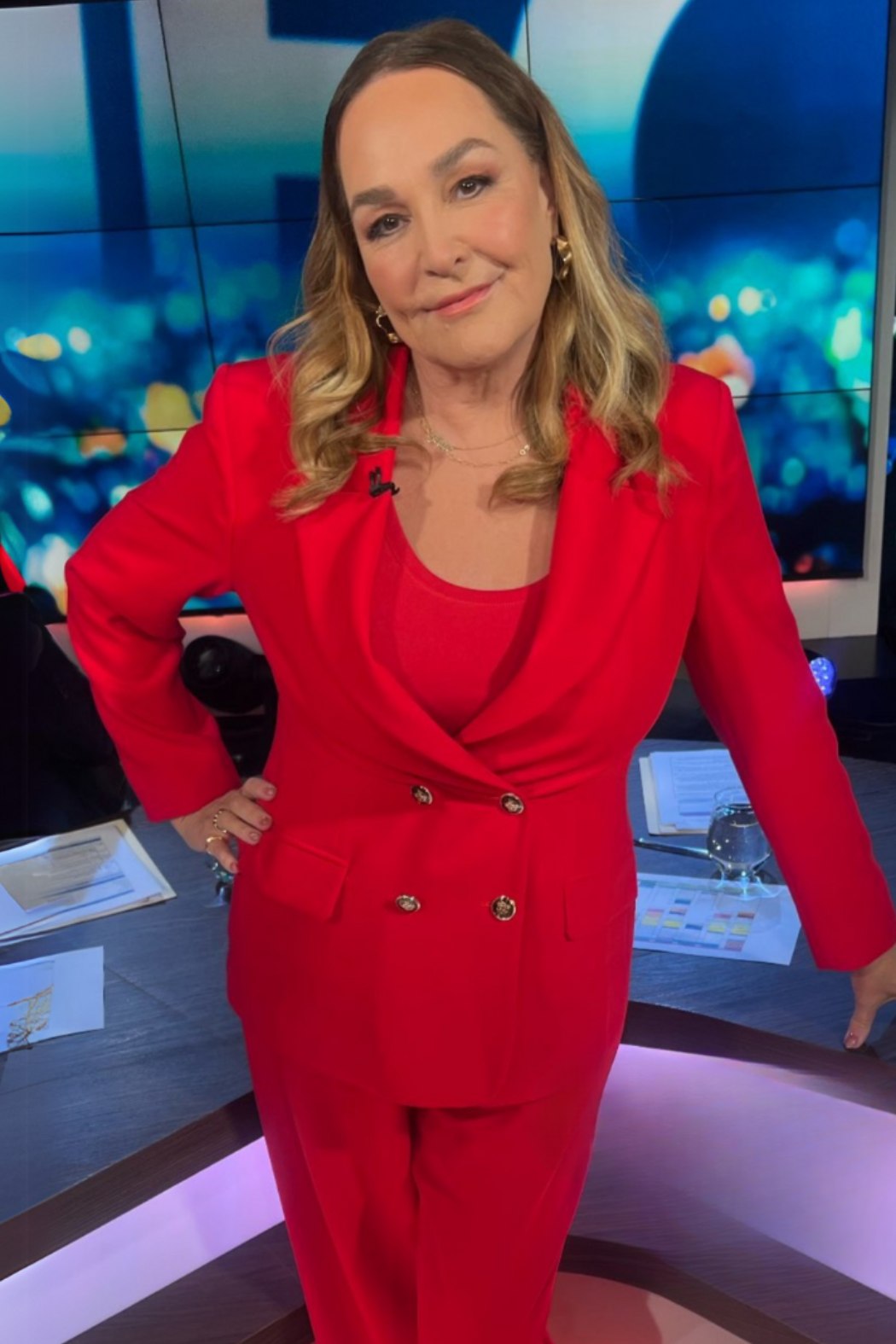 Red Euro Double Breasted Blazer
