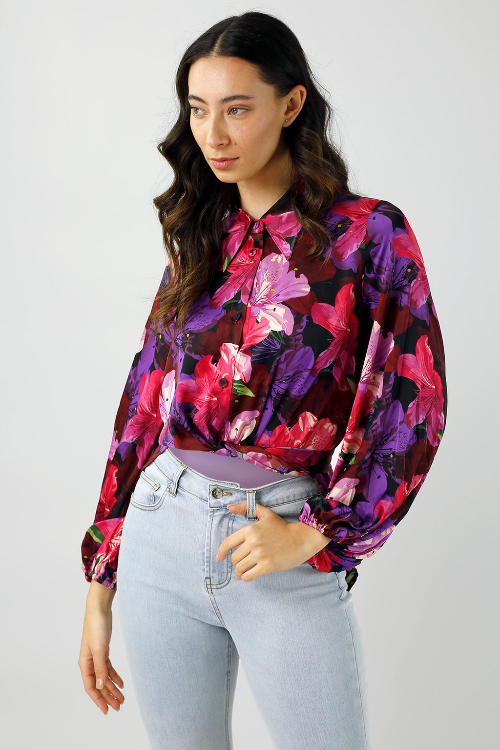 Magenta Tropical Zhoush Shirt
