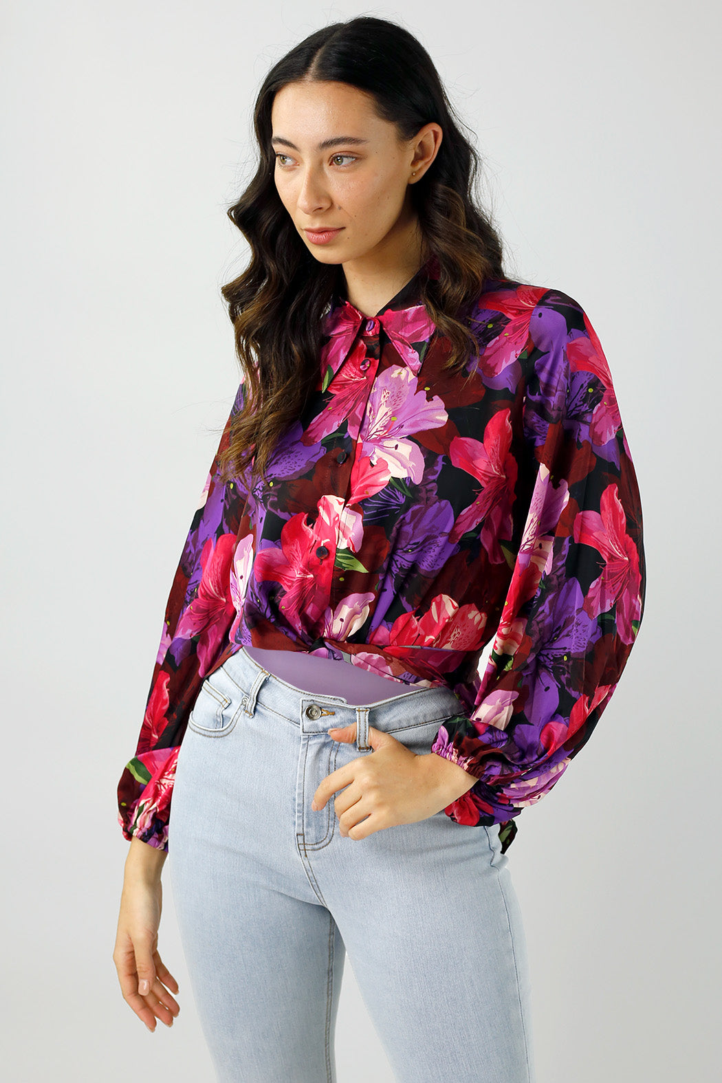 Magenta Tropical Zhoush Shirt