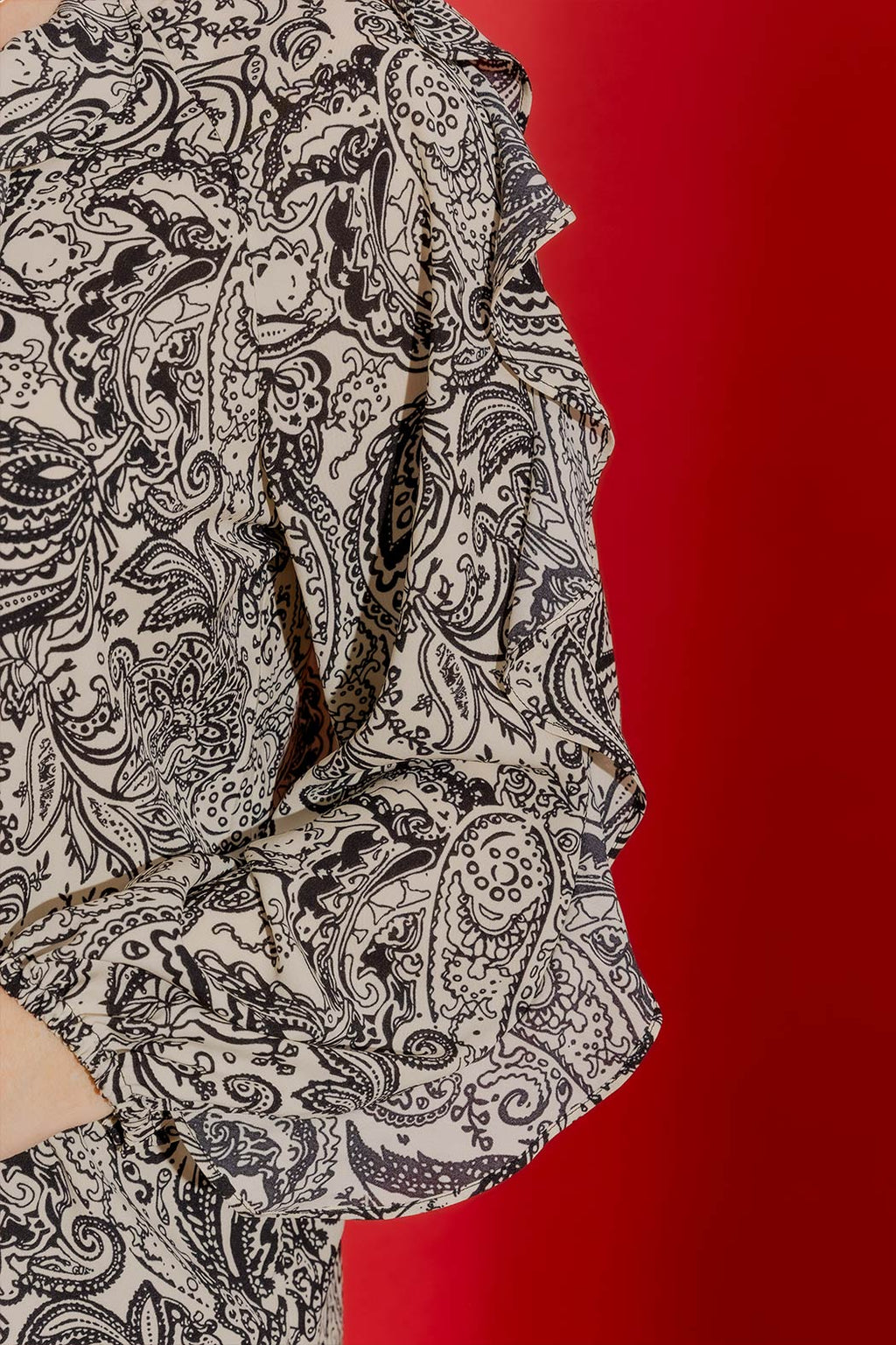 Paisley Raglan Frill Shirt