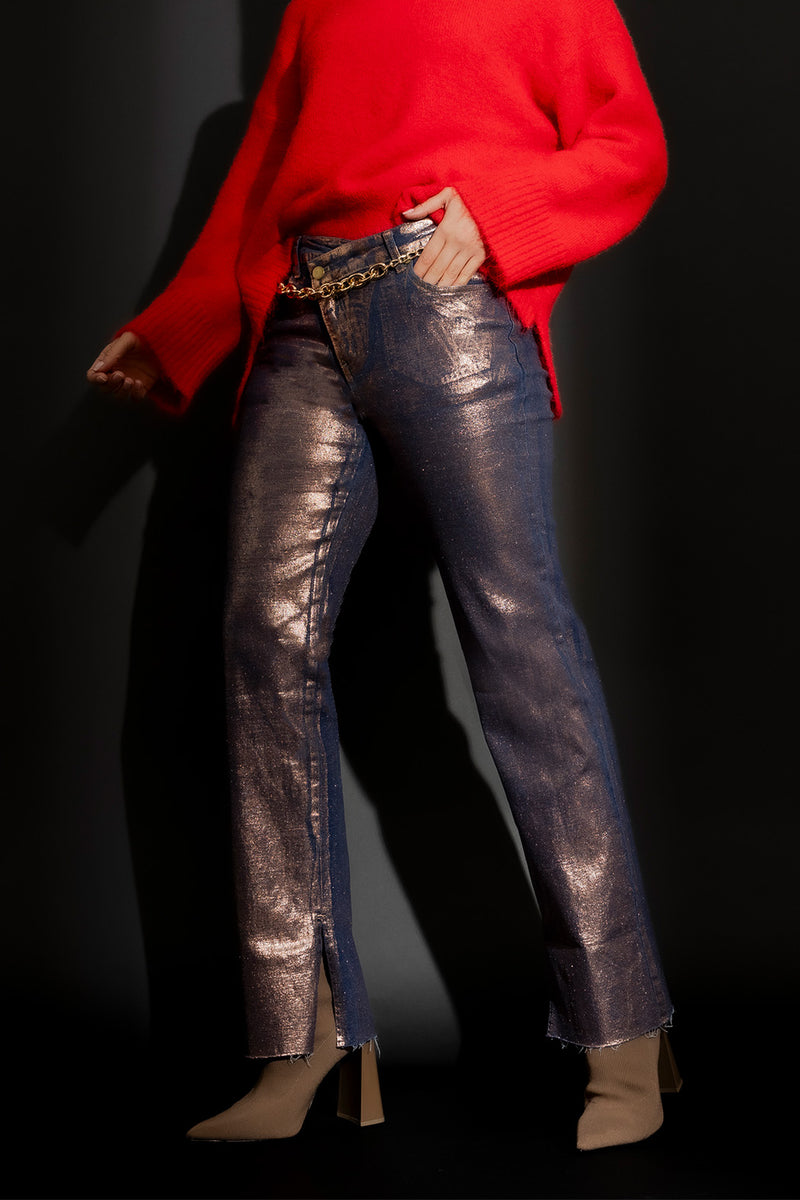 Copper Foil Denim Jean