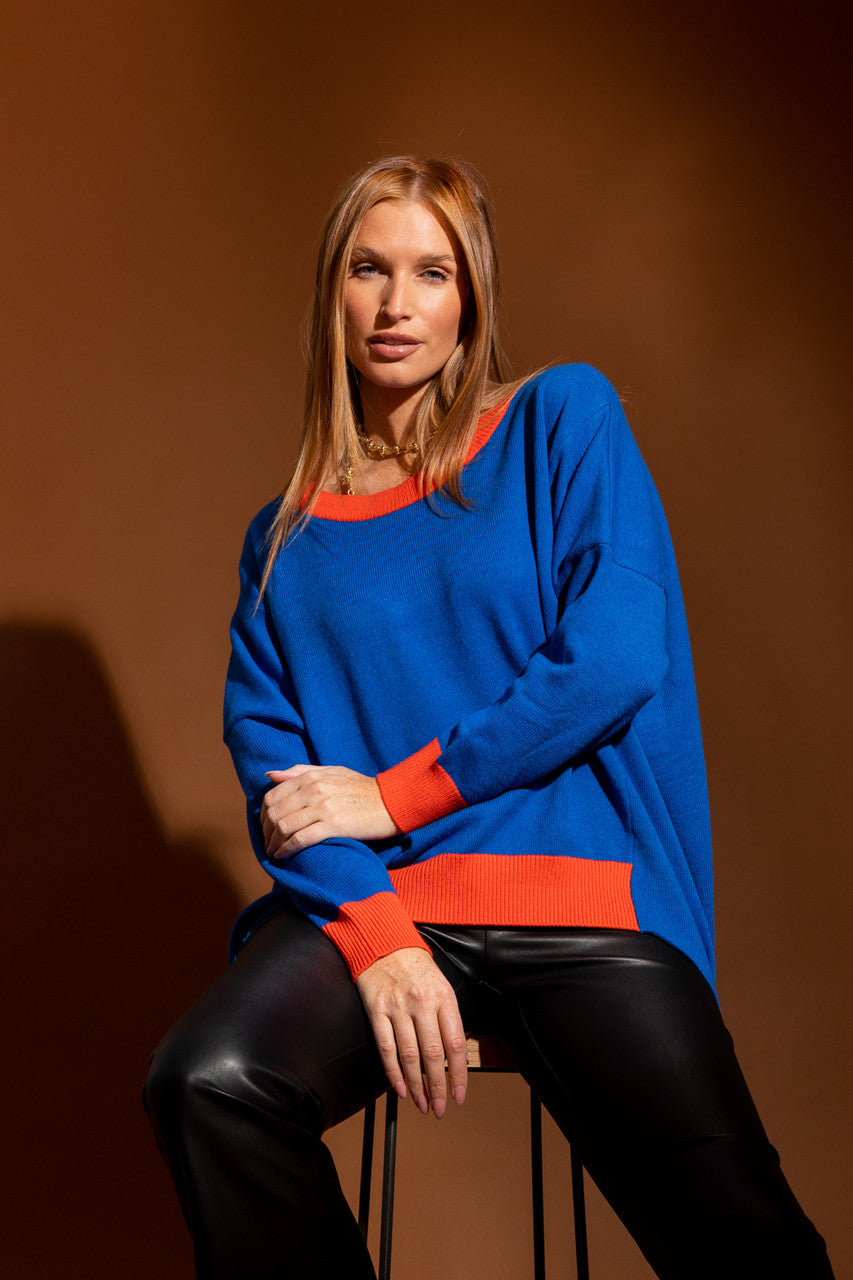 Cobalt / Orange Two Tone Knit