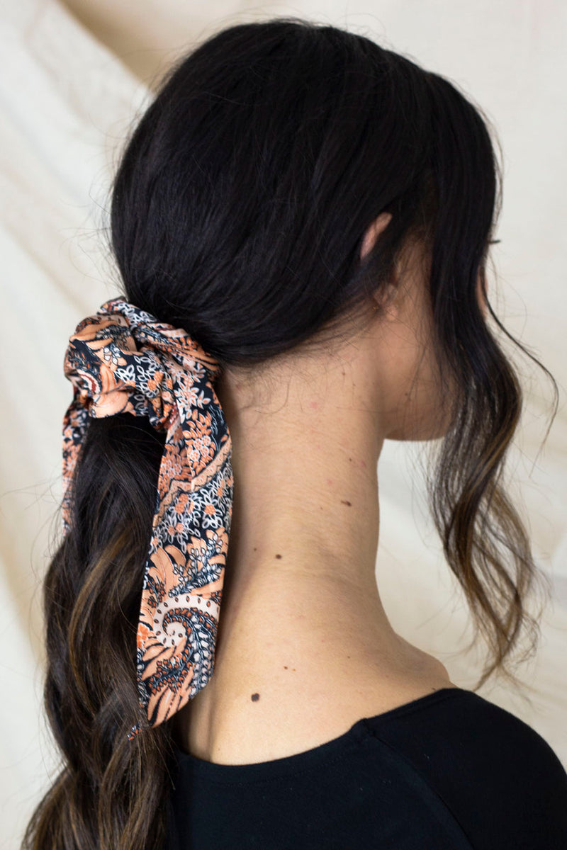 Peach Patchwork Scrunchie