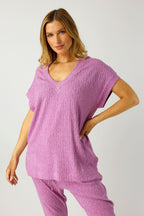 Fuschia Cable Boyfriend Woolly Top - FINAL SALE