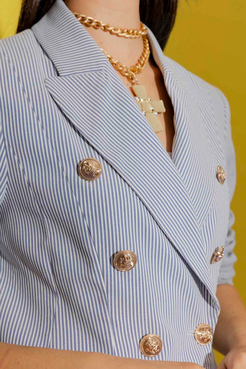Blue Stripe Sisca Blazer Blue Stripe