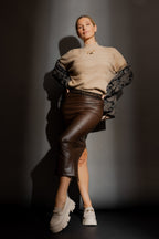 Chocolate Croc Coated Miracle Skirt