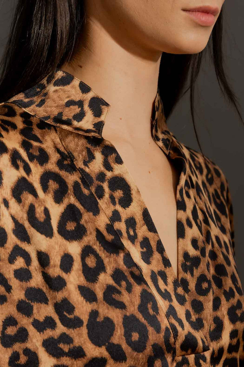 Tan Animal Femme Blogger Shirt Tan Animal