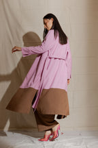 Pink/Coffee Euro Splice Trench