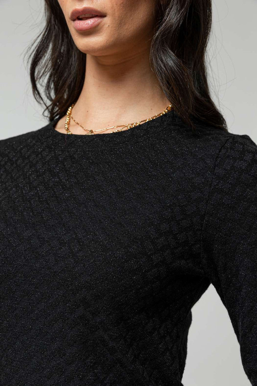 Black Sparkle Crew Top