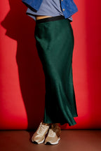 Forest Embossed Bias Skirt