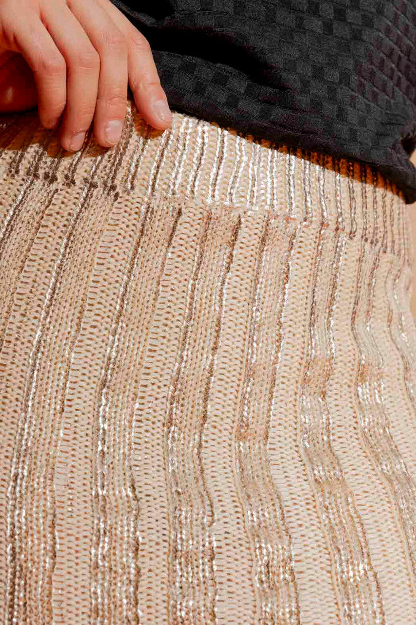 Oatmeal Foil Knit Skirt