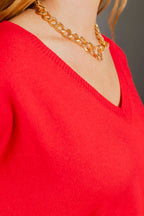 Red Classic Oversized Jumper Red S/M
