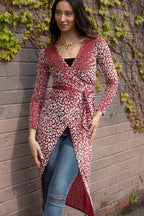 Pink Gold Animal Mesh Wrap Dress - Final Sale