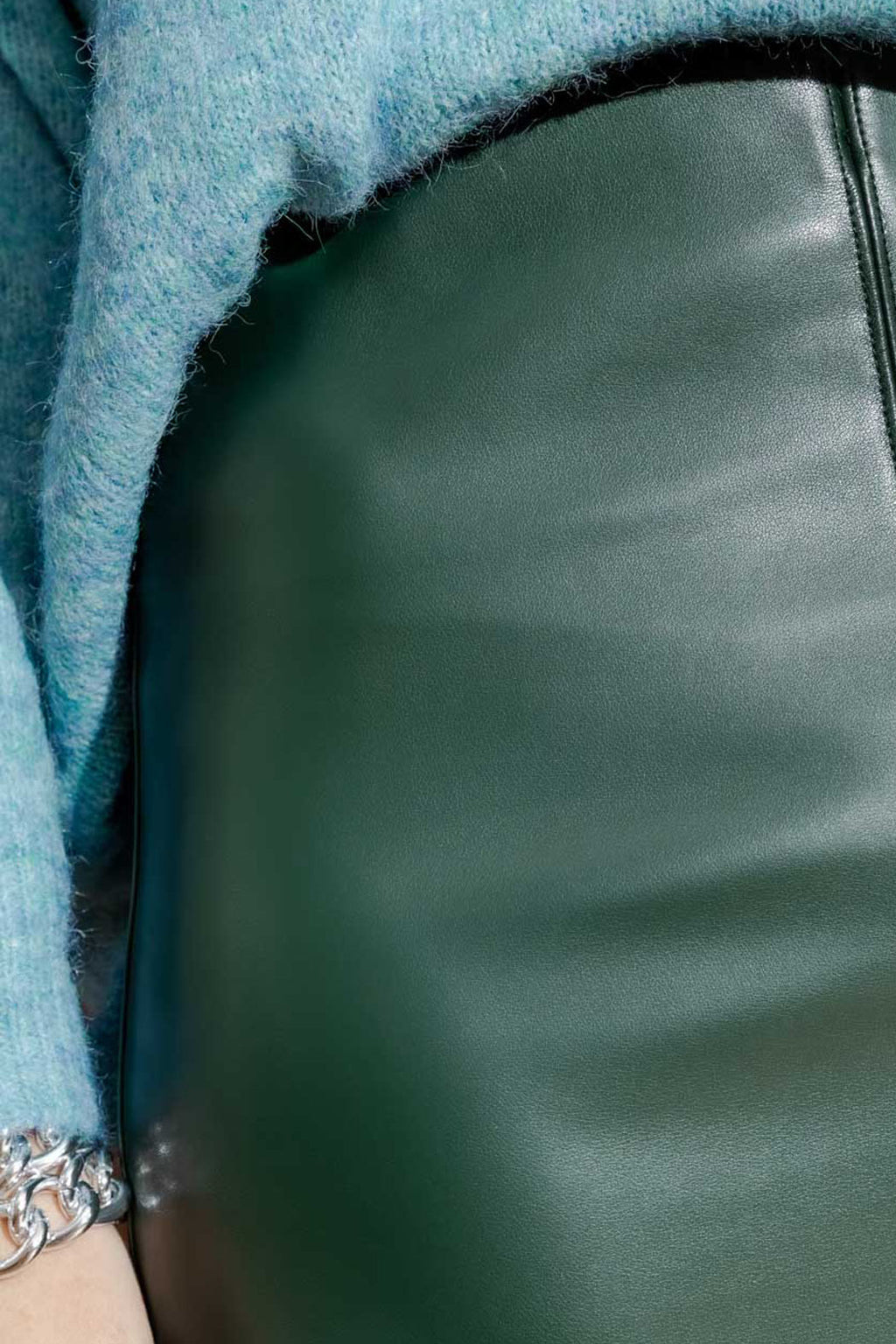 Forest Faux Leather Skirt