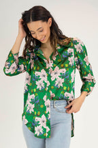 Green Ruffle Collar Blouse - Final Sale
