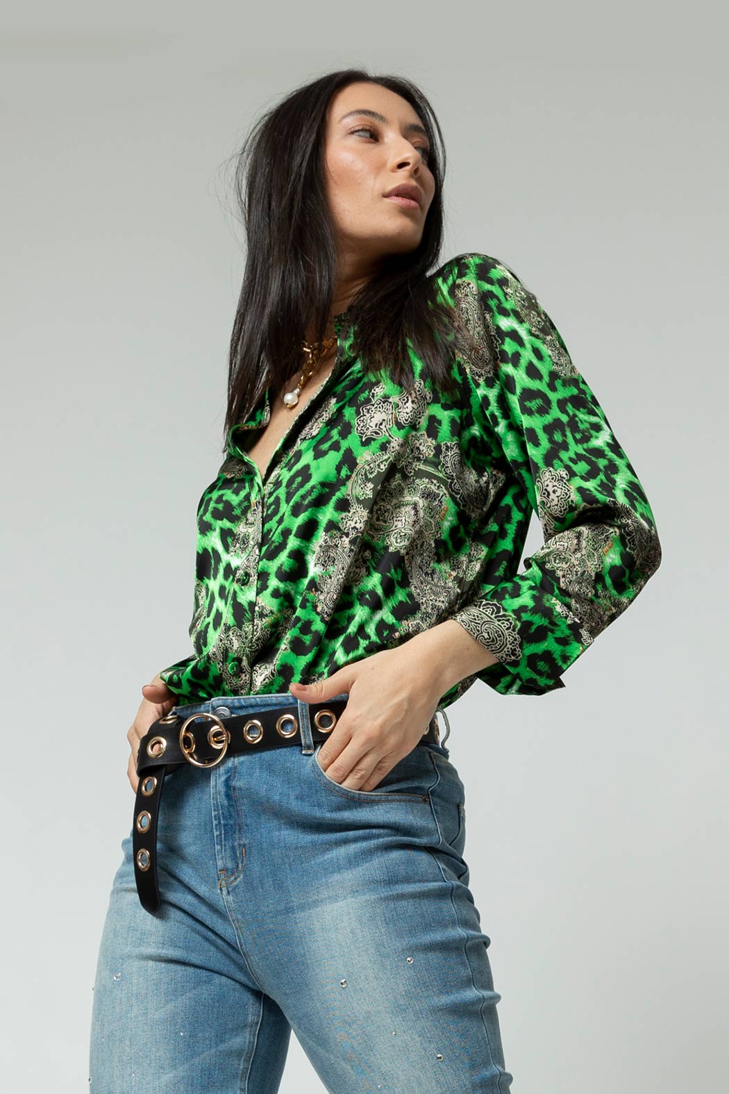 Green Asana Silky Shirt