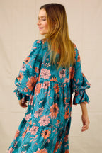 Green Floral Nano Shirt Dress - SALE