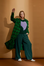 Green Check Zip Coat Green Check