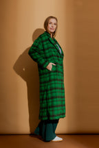 Green Check Zip Coat Green Check