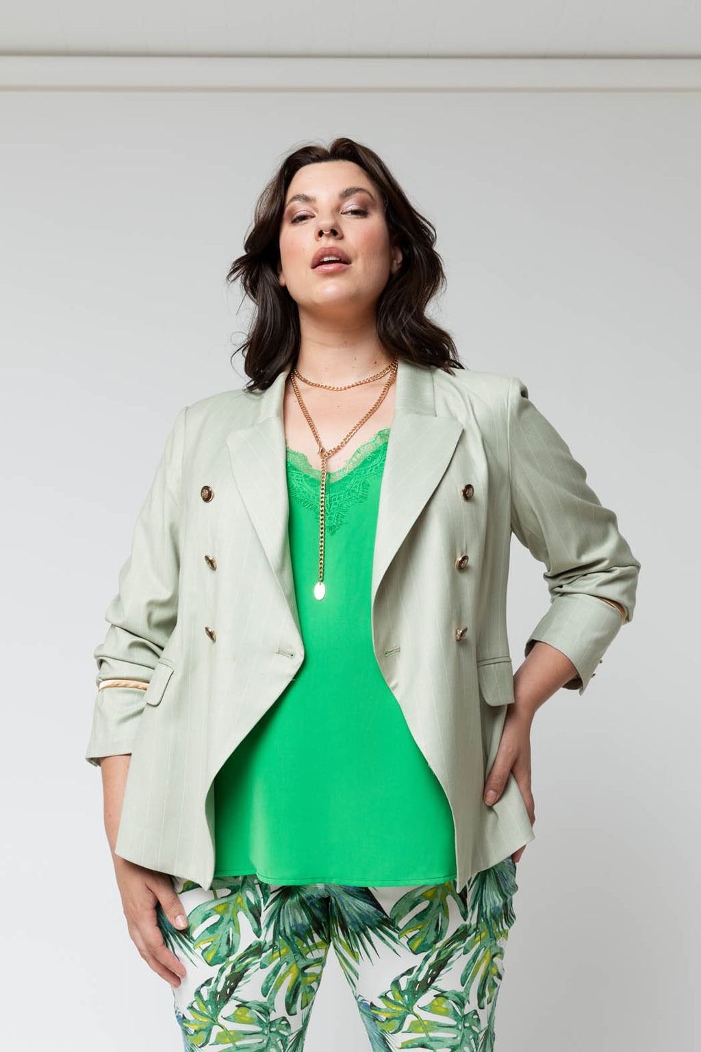 Mint Pinstripe Sisca Blazer - Sale