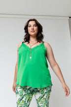 Green Lace Vee Cami - Final Sale