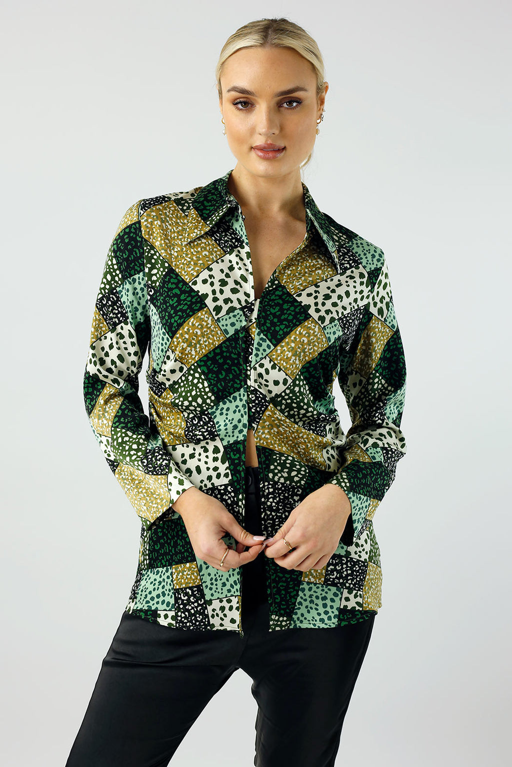 Green Patchwork Nova Shirt - FINAL SALE