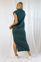Khaki Plush Rib Skirt - FINAL SALE