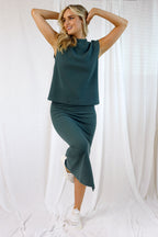 Khaki Plush Rib Skirt - FINAL SALE