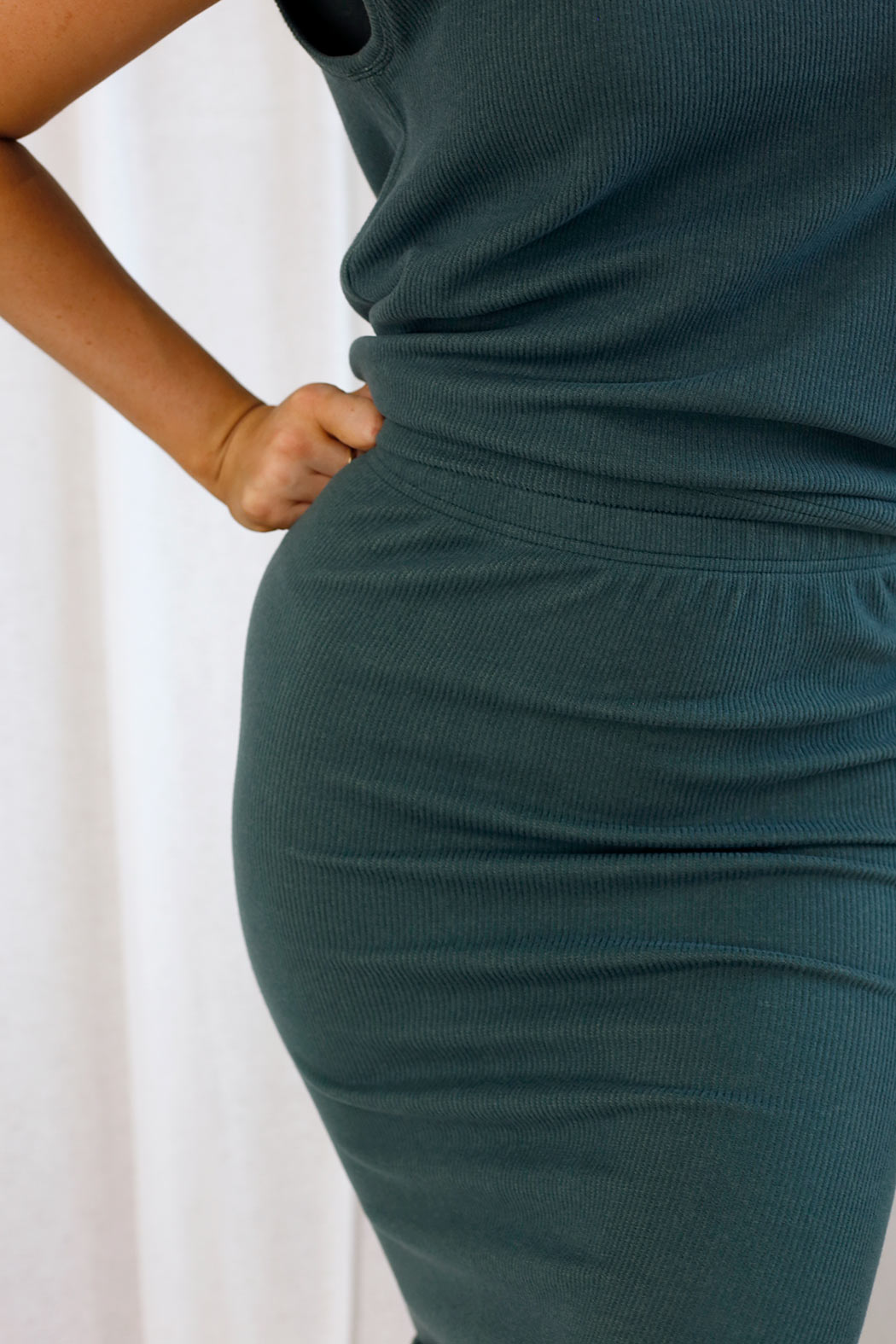 Khaki Plush Rib Skirt - FINAL SALE
