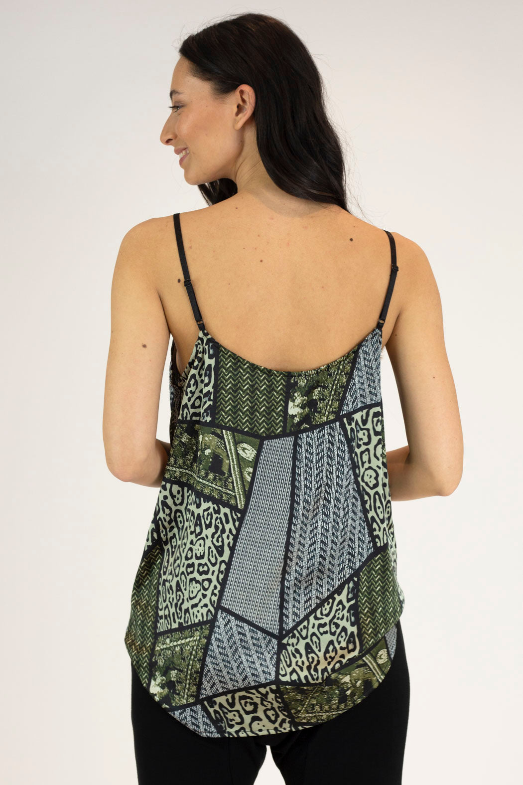 Khaki Print Silky Lily Cami - Final Sale