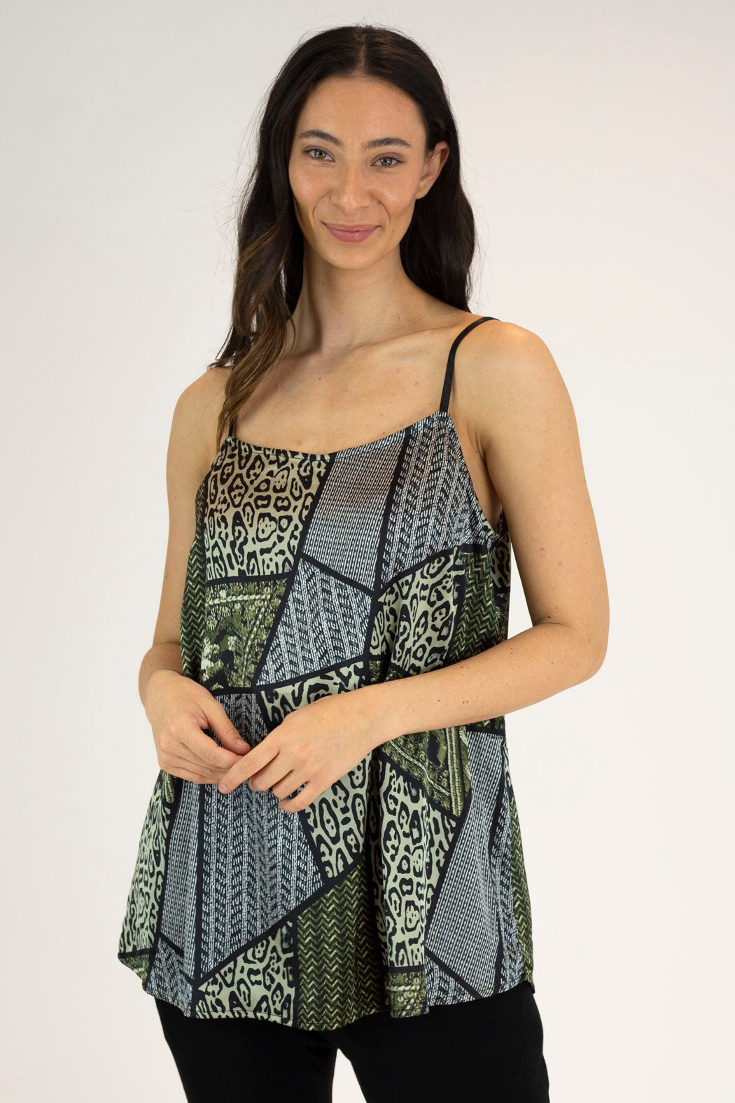 Khaki Print Silky Lily Cami - Final Sale