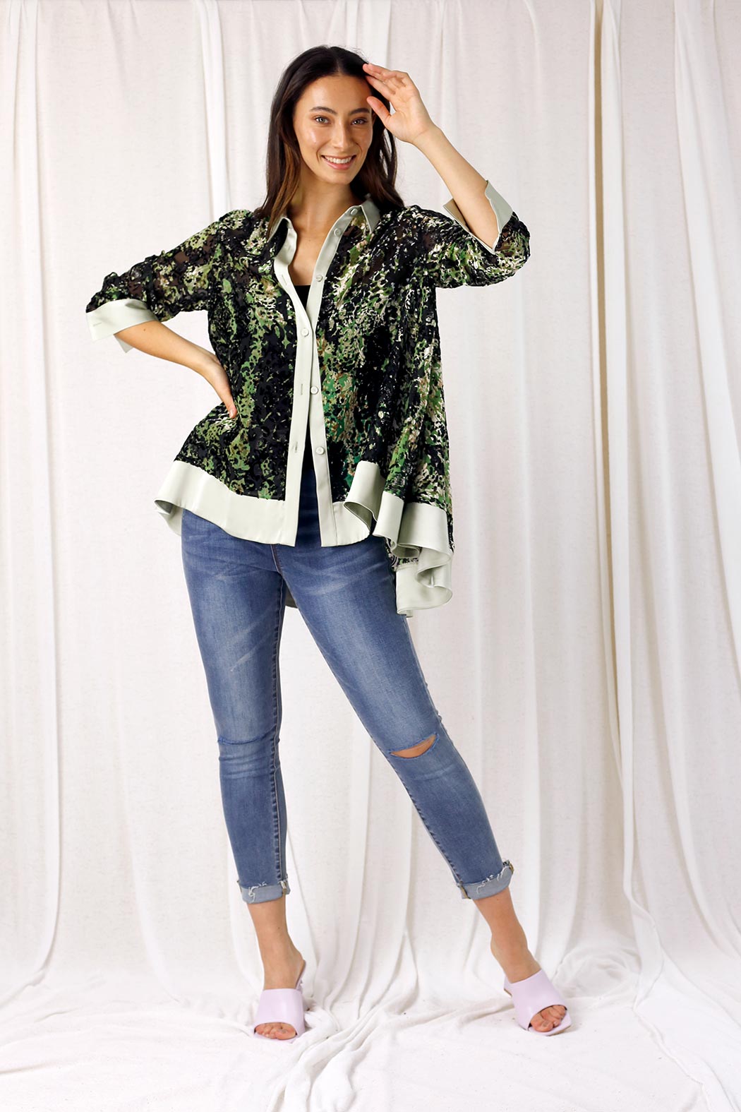 Green Luxury Swing Shirt - SALE