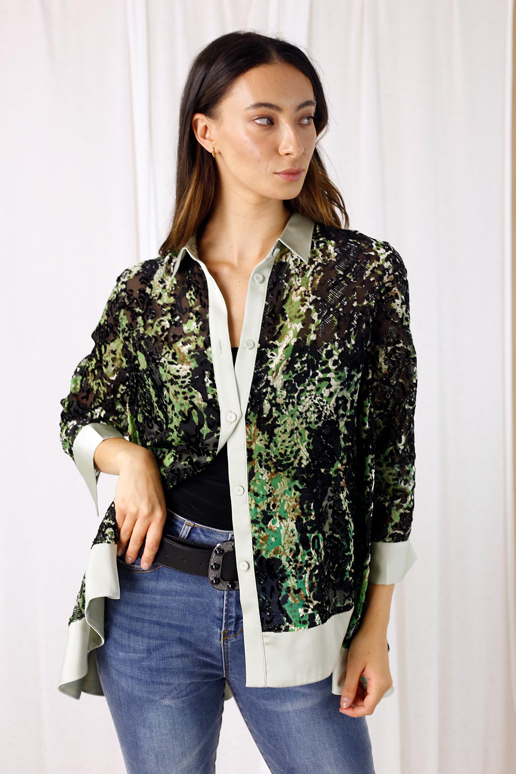Green Luxury Swing Shirt - SALE