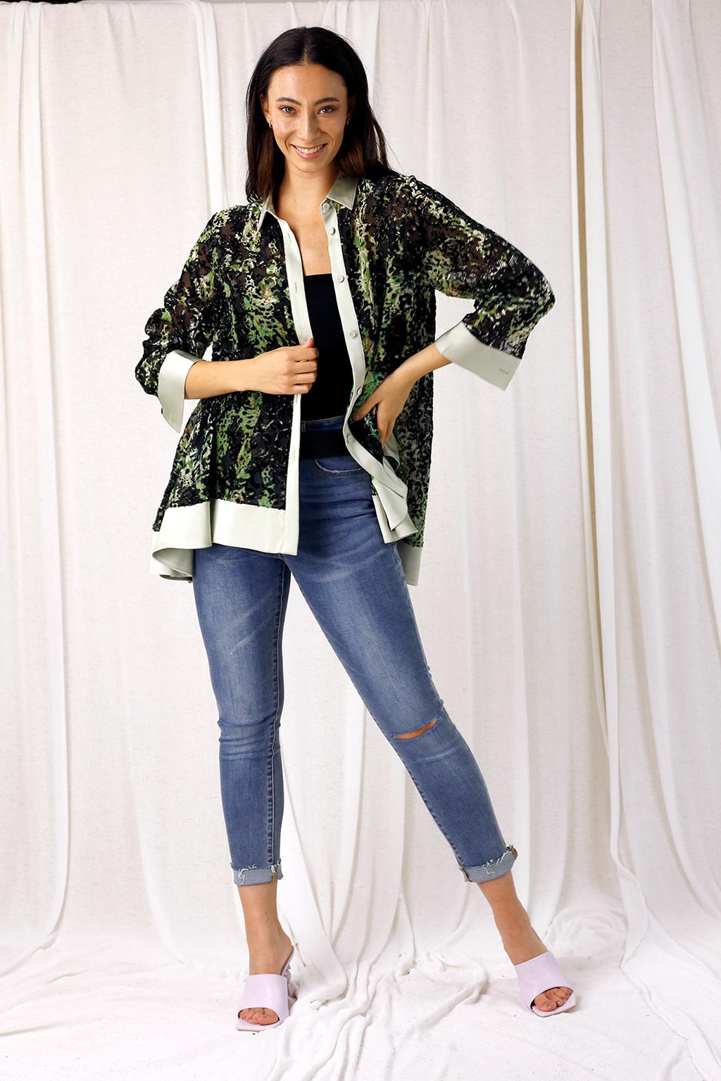 Green Luxury Swing Shirt - SALE