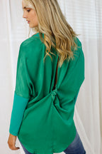 Green Seta Twist Back Top - FINAL SALE